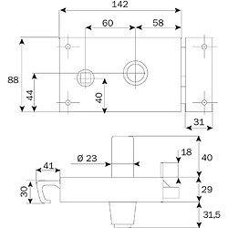 Serrure ZENITH 541 horizontal tirage cylindre de 40 gauche - ISEO - 25020405.5