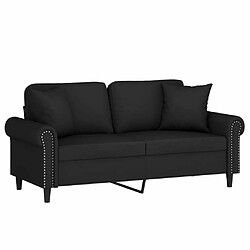 Avis Maison Chic Canapé 2 places avec oreillers,Sofa de Salon,Canapé droit décoratifs noir 140 cm velours -GKD789196