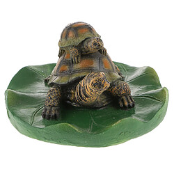 tortue d'eau flottante ornement de feuille de lotus décor d'étang 4 famille marron clair décor animal réaliste