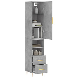 Avis Maison Chic Buffet,Meuble de Rangement,commode pour salon,Cuisine Gris béton 34,5x34x180 cm Bois d'ingénierie -MN28498