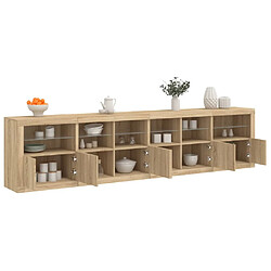 Maison Chic Commode Buffet - Meuble de rangement avec lumières LED chêne sonoma 283x37x67 cm -GKD52249