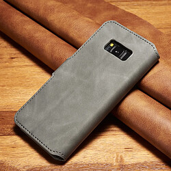 Etui en PU style rétro gris pour votre Samsung Galaxy S8 Plus