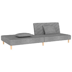 Maison Chic Canapé-lit convertible, Clic-Clac à 2 places avec deux oreillers gris clair tissu -GKD88857 pas cher