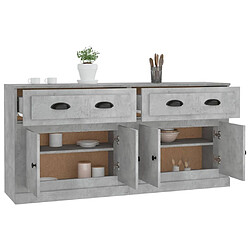 Acheter vidaXL Buffets 2 pcs gris béton bois d'ingénierie