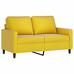 Maison Chic Canapé à 2 places,Sofa de Salon,Canapé droit Jaune 120 cm Velours -GKD188114