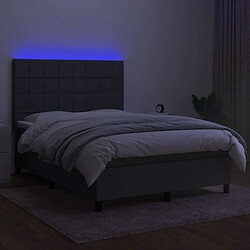 Avis vidaXL Sommier à lattes de lit et matelas et LED Gris foncé 140x190 cm