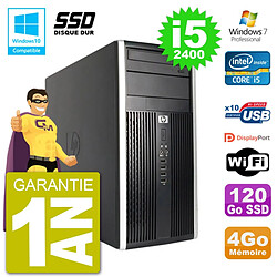 PC HP 6300 MT Intel Core i5-2400 RAM 4Go SSD 120Go Graveur DVD Wifi W7 · Occasion 