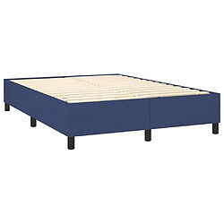 Acheter vidaXL Sommier à lattes de lit et matelas et LED Bleu 140x200 cm Tissu