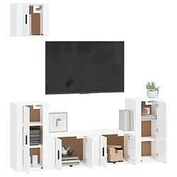 Avis Maison Chic Ensemble de meubles TV 5 pcs pour salon - Blanc brillant Bois d'ingénierie -MN24052