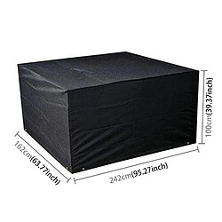 Wewoo Anti-UV Étanche à la poussière noir Tissu Chaises Table Pliante Housse de Protection Couverture de Meubles Extérieurs, Taille: 242 * 162 * 100cm