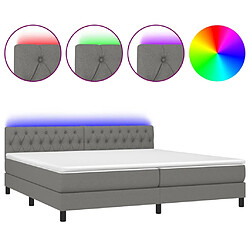 Sommier à lattes,Cadre à lattes de lit et matelas et LED pour Adulte Gris foncé 200x200 cm -MN21559