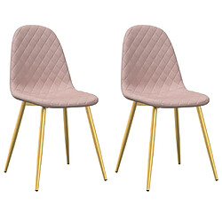 vidaXL Chaises à manger lot de 2 Rose Velours