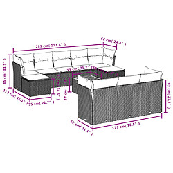 Avis vidaXL Salon de jardin 11 pcs avec coussins noir résine tressée