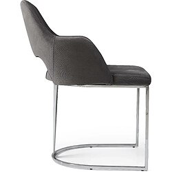 Avis Vivenla Lot de 2 chaises de salle à manger design en velours coloris Gris foncé avec piètement en acier argenté L. 55 x P. 55 x H. 85 cm collection LEONARDO