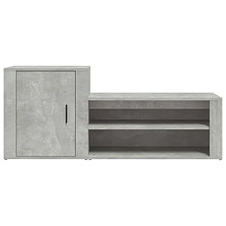 Acheter vidaXL Armoire à chaussures Gris béton 130x35x54 cm Bois d'ingénierie