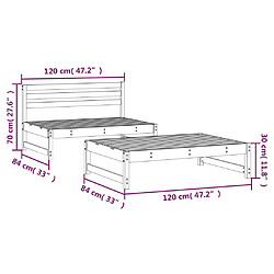 vidaXL Salon de jardin 2 pcs bois de pin imprégné pas cher