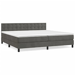 vidaXL Sommier à lattes de lit et matelas Gris foncé 200x200cm Velours