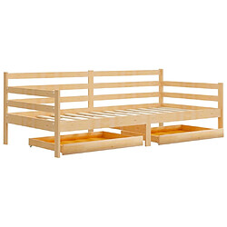 Maison Chic Lit de jour avec tiroirs, Lit de repos pour Salon Chambre,Canapé-lit,Lit d'invité 90x200 cm Bois de pin massif -MN40586