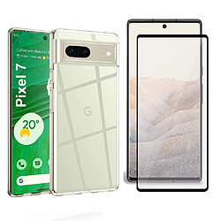 Xeptio Google Pixel 7 5G : Coque Gel de Protection en TPU Invisible arrière Transparente ET Protection écran Full Cover Noir - Accessoires Pochette Case