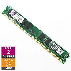 Barrette Mémoire 2Go RAM DDR3 Kingston KAC-VR313/2G DIMM PC3-10600U 2Rx8 LP - Reconditionné