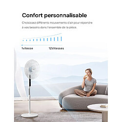 PELONIS Ventilateur sur Pied Silencieux avec Télécommande