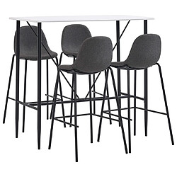 vidaXL Ensemble de bar 5 pcs Tissu Gris foncé 