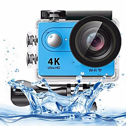 Yonis Caméra sport 4K+32 Go Caméra Sport 4 K Ultra HD 12 Mp LCD 2 Pouces Wifi 170 Degrés Étanche Bleu + SD 32Go YONIS