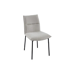 Acheter Vente-Unique Lot de 2 chaises en tissu et métal noir - Crème - ETIVAL