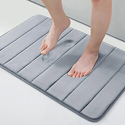 LUUCOZK Tapis de bain antidérapants, absorbants, à séchage rapide, décoration de salle de bain, gris clair-50x80CM 