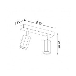 Acheter Luminaire Center Spot Zeke Oak Bois Chêne 2 ampoules 20cm