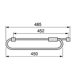 Emuca PORTE CINTRE EXTENSIBLE 450MM CHROMEE