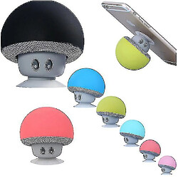 Acheter Universal Yyh-2pcs rose dessin animé champignon tête sans fil bluetooth en haut-parleur support de téléphone portable extérieur portable