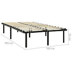 vidaXL Cadre de lit sans matelas noir métal 180x200 cm pas cher