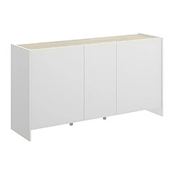 Vente-Unique Buffet CHERIFA - 3 portes - Coloris : Blanc & chêne