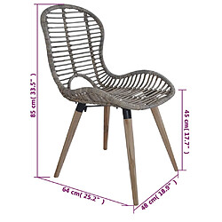 vidaXL Chaises à manger lot de 4 marron rotin naturel pas cher