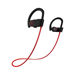 LUUCOZK Écouteurs Bluetooth étanches U8 avec microphone intégré et contrôle tactile pour le sport - Rouge 