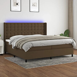 vidaXL Sommier à lattes de lit matelas et LED Marron foncé 200x200 cm