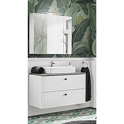 Ac-Deco Ensemble meuble vasque à poser + Armoire miroir - 100 cm - Havana White