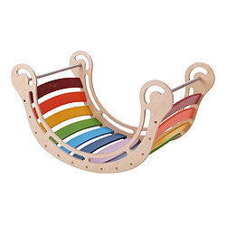 KateHaa Arche d'escalade XXL en bois aux couleurs de l'arc-en-ciel | Arche d'escalade intérieure / Structure d'escalade pour enfants | Jouets Montessori