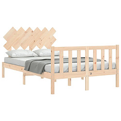 Acheter Maison Chic Cadre/structure de lit avec tête de lit pour adulte - Lit Moderne Chambre 120x200 cm bois massif -MN94810