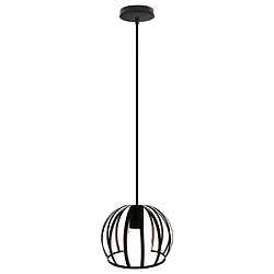 Stoex Suspension Luminaire Vintage Lustre Moderne Plafonnier Rond en Métal Fer Pour Cuisine Ferme Couloir Intérieur Noir 