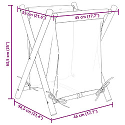 vidaXL Panier à linge blanc crème 45x55x63,5 cm bambou pas cher