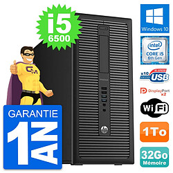 PC Tour HP EliteDesk 800 G2 Intel i5-6500 RAM 32Go Disque Dur 1To Windows 10 Wifi - Occasion