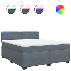 Vidaxl Sommier à lattes de lit et matelas Gris foncé 200x200cm Velours