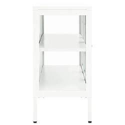 Avis vidaXL Buffet Blanc 105x35x70 cm Acier et verre