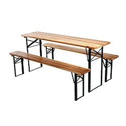 Stagecaptain Hirschgarten garniture de jardin 2 x banc et table, longueur 177 cm