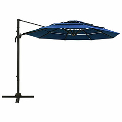 Maison Chic Parasol Jardin | Parasol à 4 niveaux avec mat en aluminium Bleu azuré 3x3 m - GKD92984