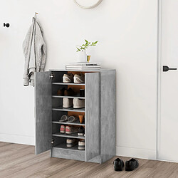 vidaXL Armoire à chaussures Gris béton 60x35x92 cm Bois d’ingénierie 