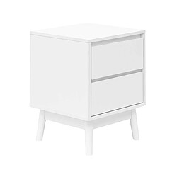 Acheter Mobili Rebecca Rebecca Mobili Table de Chevet 2 Tiroirs Polyvalente Blanc MDF Style Scandinave