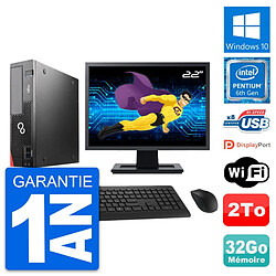 PC Fujitsu D556 DT Ecran 22" Intel G4400 RAM 32Go Disque Dur 2To Windows 10 Wifi · Occasion 